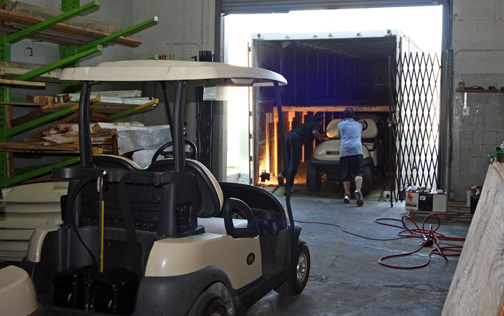 exporting golf cart loading